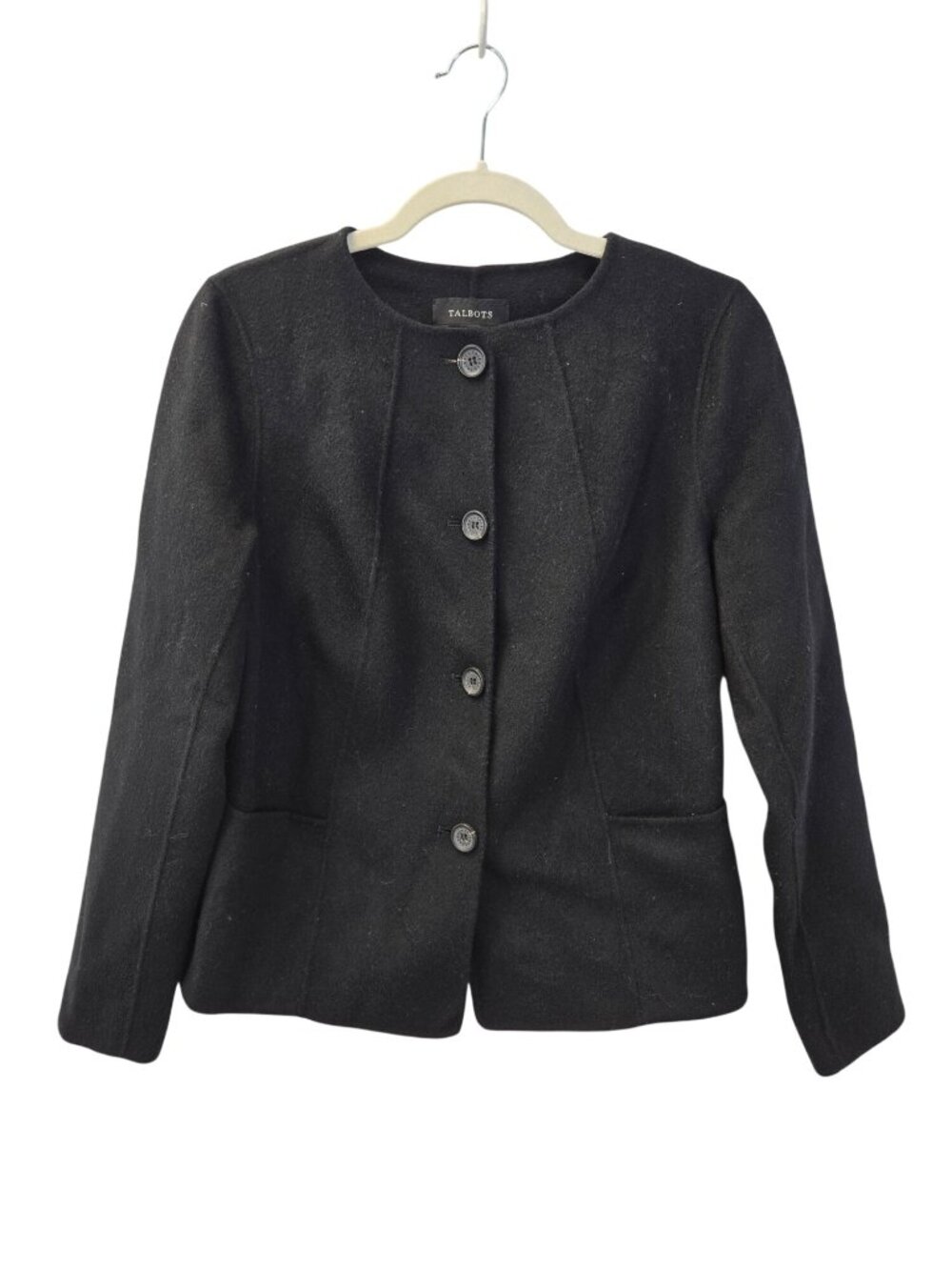 Talbots Wool Blend Seamed Detail Blazer Jacket Size 6